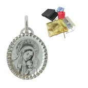 Dewocjonalia - Medalik Srebrny Pr 925 Z Matką Boską Z Dzieciątkiem Na Prezent Zawieszka - miniaturka - grafika 1