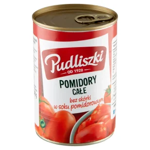 Pudliszki Pomidory całe bez skórki w soku pomidorowym 400 g - Warzywa w marynacie - miniaturka - grafika 1