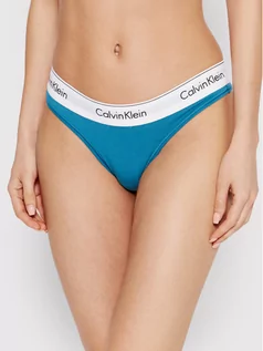 Majtki damskie - Calvin Klein Underwear Stringi Thong 0000F3786E Niebieski - grafika 1