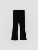 Spodnie i spodenki dla dziewczynek - Reserved - Legginsy flare - czarny - miniaturka - grafika 1