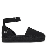 Espadryle damskie - Espadryle Calvin Klein Jeans Flatform Espadrille Sling Mg YW0YW01735 Czarny - miniaturka - grafika 1