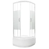 Kabiny prysznicowe - Novoterm Kabina półokrąłga z brodzikiem 80x80 Madera Kerra - miniaturka - grafika 1