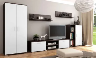 Meblościanka biała + wenge F2-A93 - Inne meble do salonu - miniaturka - grafika 1