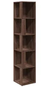 Regały - Narożny Wąski Regał Z Półkami Brązowy Dąb P8-F79 - miniaturka - grafika 1