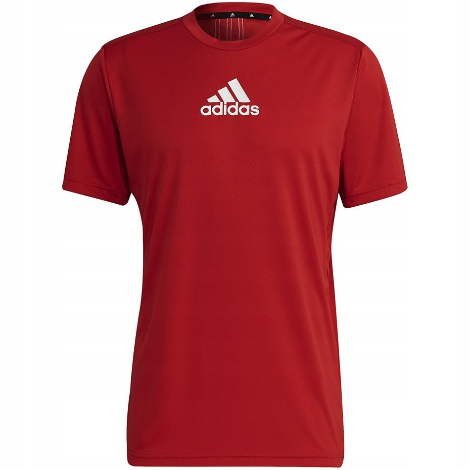 Koszulka męska adidas Primeblue Designed To Move Sport 3-Stripes Tee czerwo