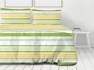 Pościel - Pościel 220x200 Action zielona żółta pasy Premium Bielbaw 1 - miniaturka - grafika 1