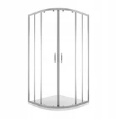Kabiny prysznicowe - Kabina prysznicowa półokrągła Durasan R55 90x90 chrom 8 mm brodzik slim - miniaturka - grafika 1