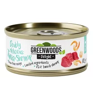 Mokra karma dla kotów - Greenwoods Delight, filet z tuńczyka i krewetki 48 x 70 g - miniaturka - grafika 1