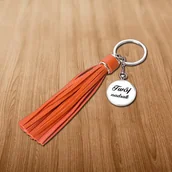 Breloki - Brelok okrągły z długimi frędzlami z Twoim zdjęciem - miniaturka - grafika 1