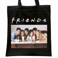 Torby i wózki na zakupy - Torba bawełniana czarna na zakupy Friends Dla Fanów Serialu - miniaturka - grafika 1
