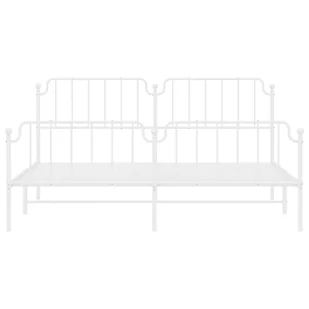 Metalowa rama łóżka z wezgłowiem i zanóżkiem, biała, 193x203 cm Lumarko! - Łóżka - miniaturka - grafika 6