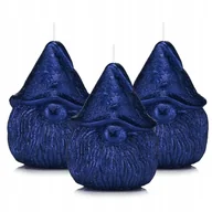 Świece - Zestaw świeczek świątecznych skrzaty 3 szt granat - miniaturka - grafika 1