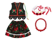 Dresy i komplety dla dziewczynek - ZESTAW KRAKOWIANKA CZARNY 116-140 4el - miniaturka - grafika 1