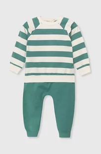 United Colors of Benetton dres niemowlęcy kolor zielony - Komplety dla niemowląt - miniaturka - grafika 1