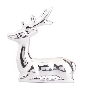 Lumarko Lumarko Figurka Porcelanowa Renifer 13,5x7,5x14 Cm Srebrny 1701001207 Alt - Ozdoby bożonarodzeniowe - miniaturka - grafika 1