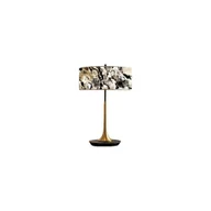 Lampy stojące - LAMPA stołowa MARBLE STONE MTLR-6630 Abigali stojąca LAMPKA marmurowa czarna złota - miniaturka - grafika 1