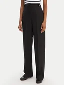 Spodnie damskie - Tommy Hilfiger Spodnie materiałowe WW0WW47799 Czarny Straight Fit - miniaturka - grafika 1