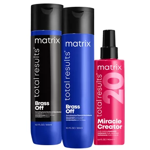 Matrix Brass Off, zestaw ochładzający kolor, szampon + odżywka + termoochrona - Zestawy kosmetyków damskich - miniaturka - grafika 1