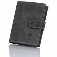 Portfele - PORTFEL SKÓRZANY MĘSKI DUŻY CZARNY KLASYCZNY GRACIO NA PREZENT dla TATY - miniaturka - grafika 1