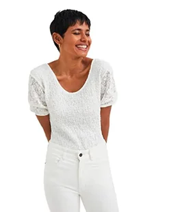 Desigual Damska koszulka body_alejandria, biały, XL - Koszulki i topy damskie - miniaturka - grafika 1