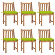 Fotele i krzesła ogrodowe - vidaXL Krzesła ogrodowe z poduszkami 6 szt. lite drewno tekowe 3073141 - miniaturka - grafika 1