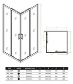 Kabiny prysznicowe - Laveo Desna Kabina prysznicowa kwadratowa 80x80x185 cm drzwi rozsuwane JKD_086K - miniaturka - grafika 1