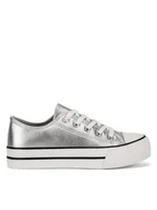 Buty dla dziewczynek - DeeZee Trampki CSS20531-02 Srebrny - miniaturka - grafika 1