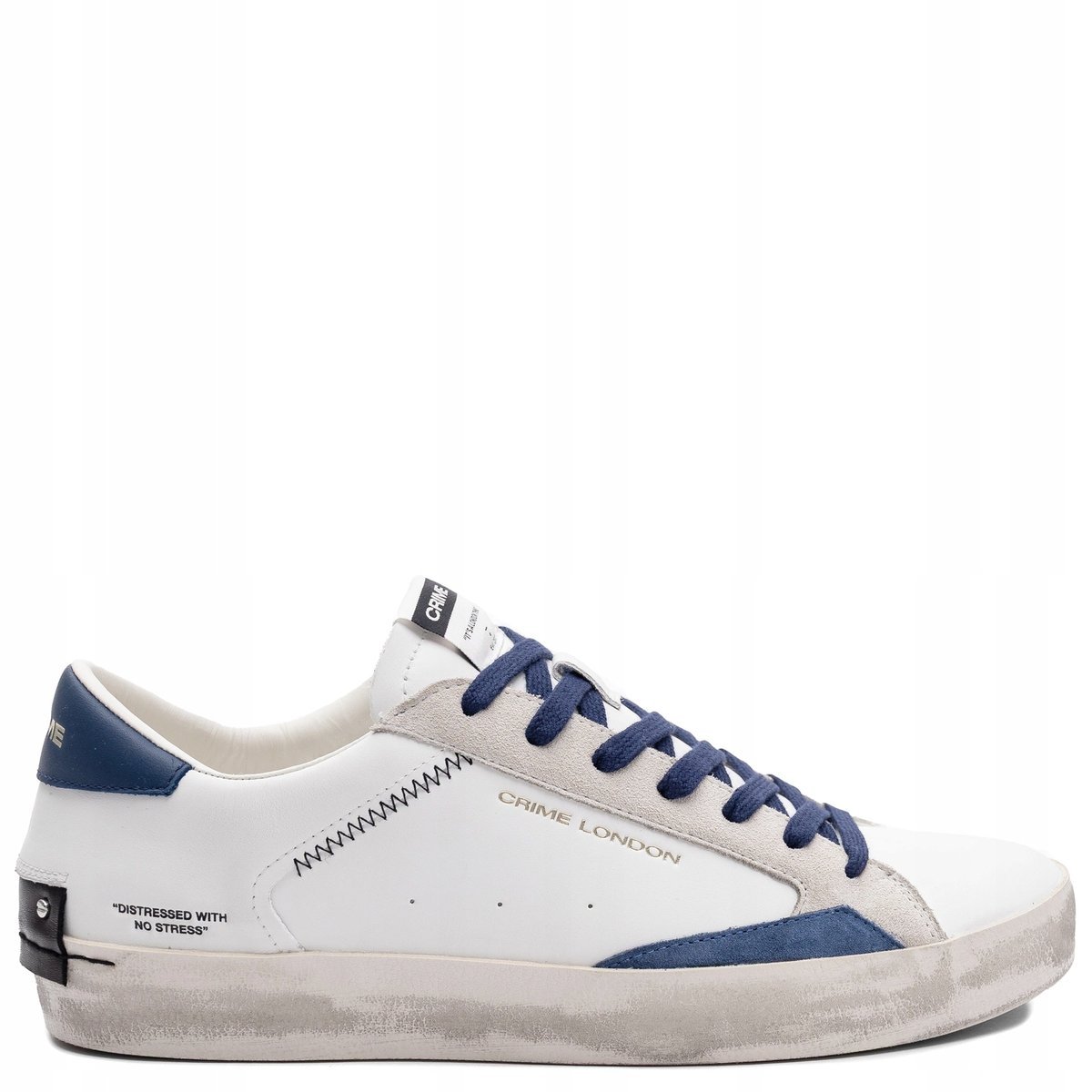 Crime London Skórzane Sneakersy Męskie Białe 19003PP8.10 r.43