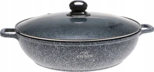 GARNEK Niski Płaski MARMUROWY 28cm WOK Indukcja Gaz 3,3l 7069 - Garnki - miniaturka - grafika 1