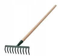 Grabie i motyki - Grabie Do Liści Trawy Z Trzonkiem Metal 10 Zębów - miniaturka - grafika 1