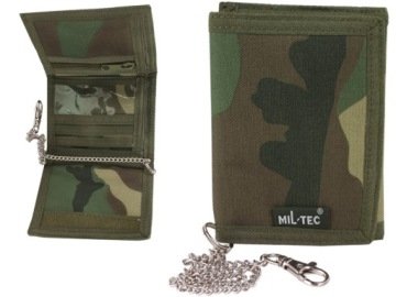 Portfel turystyczny Militarny Mil-Tec z Łańcuszkiem Karabinkiem Woodland