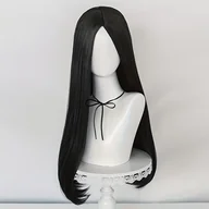 Pozostałe akcesoria fryzjerskie - TEMU Czarna Długa Prosta Peruka Cosplay z Rozcięciem Środkowym - Odporna na Ciepło, Idealna dla Fanów Anime i na Imprezy Kostiumowe - miniaturka - grafika 1
