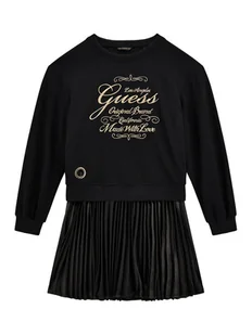 Guess Sukienka codzienna J5BK31 KAUH0 Czarny Regular Fit - Sukienki i spódniczki dla dziewczynek - miniaturka - grafika 1