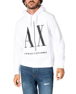 Bluzy męskie - ARMANI EXCHANGE Bluza męska bawełniana biały GR57929 - Rozmiar: L - miniaturka - grafika 1