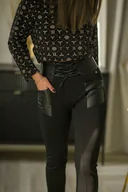 Spodnie damskie - BASTET Spodnie cygaretki z wiązaniem 2606 czarne S - miniaturka - grafika 1