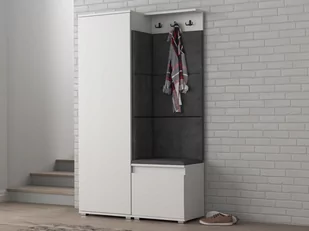 Garderoba przedpokój szafa panele NEVADA 104 BIAŁA - Szafki na buty - miniaturka - grafika 1