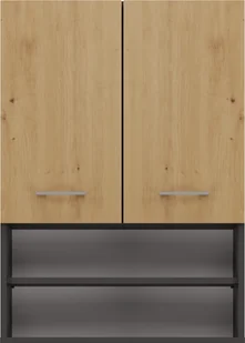 Wisząca półka na pralkę Bagnoli M: wys: 90 cm, szer: 64 cm, gł: 30 cm, meble łazienkowe, szafka na pralkę wysoka szafka, meble łazienkowe, szafka łazienkowa, szafka łazienkowa wysoka, antracyt/dąb artisan - Szafki łazienkowe - miniaturka - grafika 1