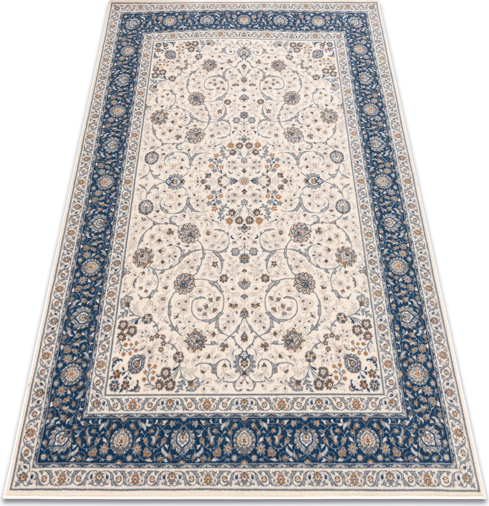 Dywan NAIN Ornament, ramka 7179/51613 beż / niebieski beżowy 200x300 cm