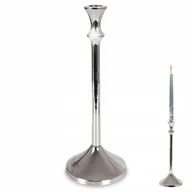 Świeczniki - Świecznik Stojak na Długą Świeczkę Aluminiowy Srebrny ORION 30,5 cm - miniaturka - grafika 1