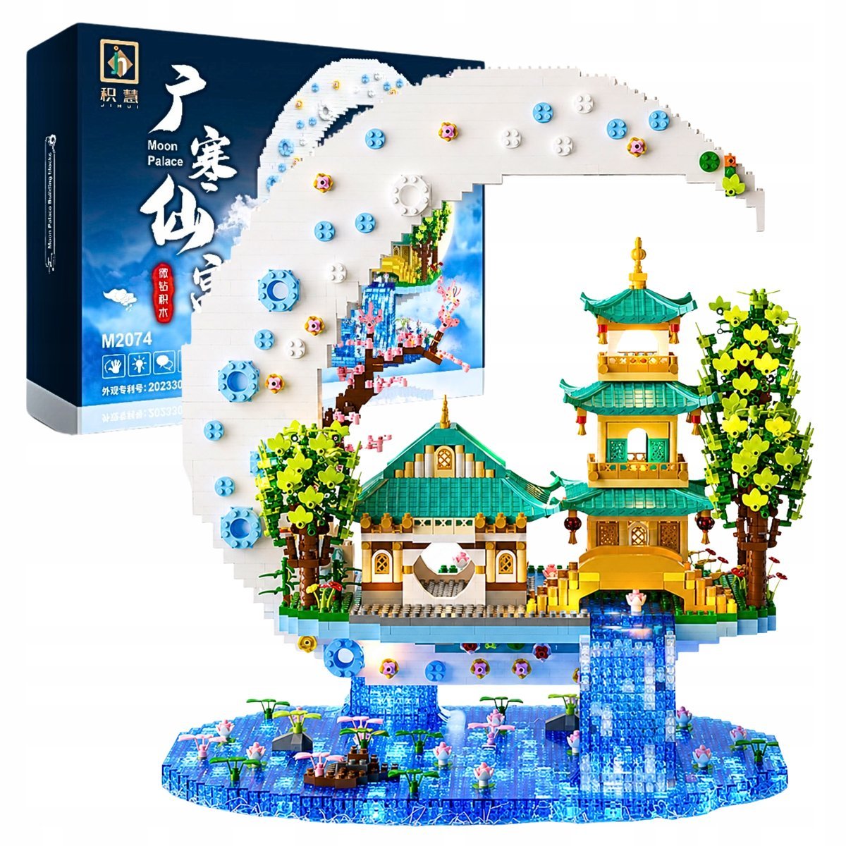 Klocki Japoński Domek z Księżycem Sakura 3060 El LED Duży Model