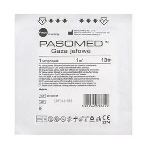 Paso Gaza jałowa, 13 nitkowa, 1 m2, 1 szt. - Apteczki i materiały opatrunkowe - miniaturka - grafika 1