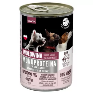 PetRepublic karma monoproteinowa wołowa dla psa, kawałki w  sosie 400g - Mokra karma dla psów - miniaturka - grafika 1