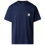 Koszulki sportowe męskie - Koszulka męska The North Face M Mountain Logo Relaxed S/S Pocket Tee Rozmiar: M / Kolor: ciemnoniebieski - miniaturka - grafika 1