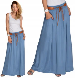 Zwiewna Długa Spódnica Maxi Do Kostek Boho S,m,l - Spódnice - miniaturka - grafika 1