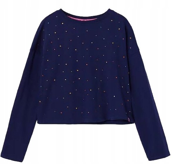 DESIGUAL GRANATOWA BLUZKA DZIEWCZĘCA Z DŻETAMI DŁUGI RĘKAW 146-152cm 1JPA