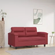 Sofy i kanapy - vidaXL 2-osobowa sofa, winna czerwień, 120 cm, sztuczna skóra - miniaturka - grafika 1