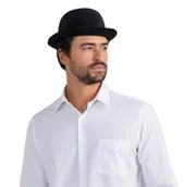 Zabawy w naśladowanie dorosłych - Dress Up America Derby Hats - Derby Bowler Hat Dla Dzieci - Czarny Aksamitny Kostium Melonika - miniaturka - grafika 1