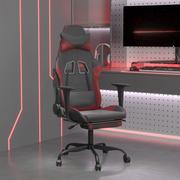Fotele gamingowe - Lumarko Masujący fotel gamingowy z podnóżkiem, czarny i winna czerwień - miniaturka - grafika 1