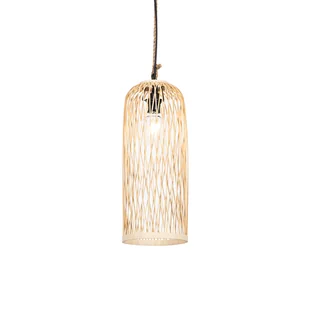 QAZQA Wiejska lampa wisząca zewnętrzna rattanowa 25 cm - Tatarak - Lampy sufitowe - miniaturka - grafika 1