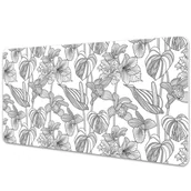 Podkładki na biurko - Mata z nadrukiem na biurko Kwiaty kontury 90x45 cm - miniaturka - grafika 1